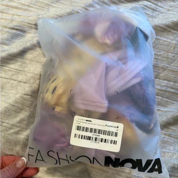 Fashion Nova Purple and Gold Skirt & Top Set - Picture 5 of 5
